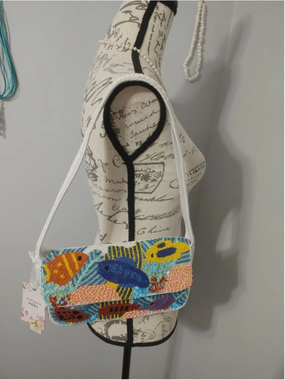 Beaded Tropical Fish Coral Shoulder Bag Tiktok Viral Handmade In India Purse